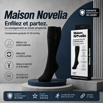Lévia™ — Chaussettes de Compression Zippées