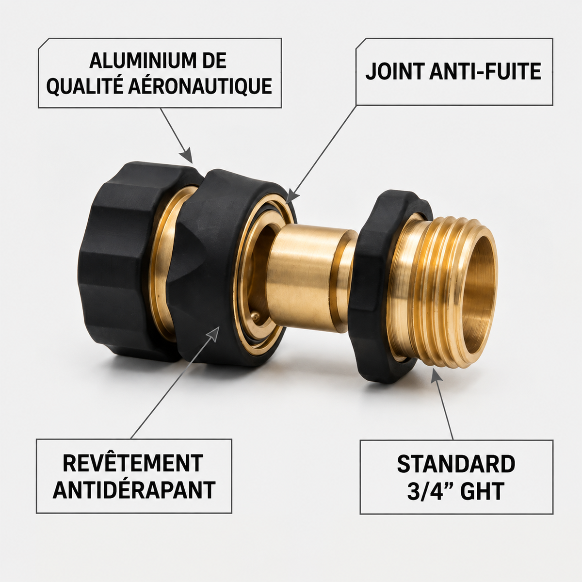 Raccord de tuyau d’arrosage Maison Novelia Quick Connect Pro