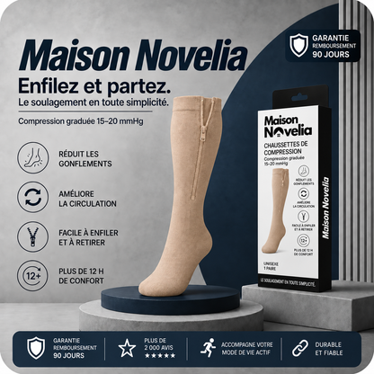 Lévia™ — Chaussettes de Compression Zippées